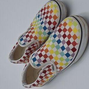 Vans Kids' Colorful Checkered Slip-On Sneakers